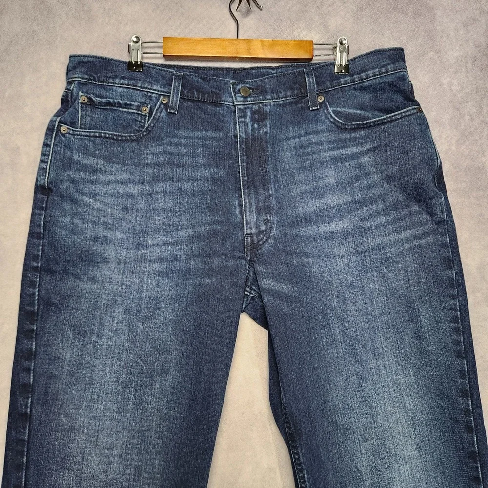 Levis 550 Relaxed Fit Mens Jeans 40x30 Dark Indigo Blue Stretch Denim